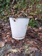 Vintage Metalen Emmer, Tuin en Terras, Bloempotten, Gebruikt, Rond, Tuin, Minder dan 40 cm