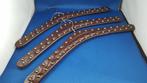3 vintage leren kleerhangers, jaren 60, bruin, nagels. 5B11, Verzamelen, Retro, Ophalen of Verzenden