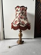 Grote Vintage Schemerlamp met goud/koraal/bruin/beige/roze, Gebruikt, Ophalen of Verzenden, 75 cm of meer