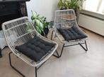 2x Tuinstoelen (kuip) met madison kussens, Tuin en Terras, Ophalen, Zo goed als nieuw, Kunststof
