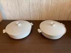 2 witte dekschalen, merk: Hutschenreuther Selb, jaren ‘70/80, Ophalen of Verzenden, Gebruikt, Overige stijlen, Schaal of Schalen