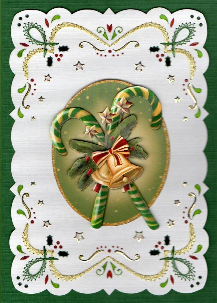 geborduurde 3D kaart met stickertjes nr 108, Hobby en Vrije tijd, Kaarten | Zelfgemaakt, Nieuw, Kerst, Ophalen of Verzenden