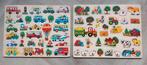 2x grote houten kinderpuzzel 30st, voertuigen en boerderij, Ophalen of Verzenden, Zo goed als nieuw