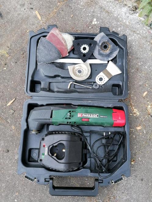 Parkside hand oculerende zaag met accu+lader, Doe-het-zelf en Verbouw, Gereedschap | Slijpmachines, Zo goed als nieuw, Haakse handslijpmachine