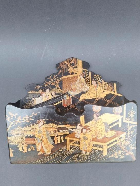 Japans Papier machë wandrekje 19e.Meiji periode, Antiek en Kunst, Antiek | Overige Antiek, Ophalen of Verzenden