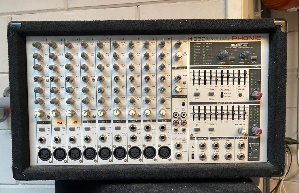 PA Phonic Powerpod 1062 Deluxe 2x375W + 15 inch speakerset, Muziek en Instrumenten, Versterkers | Keyboard, Monitor en PA, Gebruikt