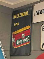 OUD EMAILLE BORD UNIC SHAG, Verzamelen, Merken en Reclamevoorwerpen, Ophalen, Gebruikt, Reclamebord