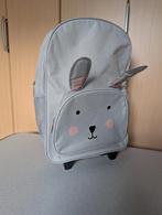 Kinder koffer - schattig lichtgrijs konijn - op wieltjes, Sieraden, Tassen en Uiterlijk, Koffers, Wieltjes, Hard kunststof, Minder dan 50 cm
