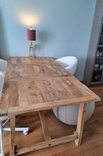 Eettafel 180cm, massief mangohout, Ophalen, 50 tot 100 cm, Zo goed als nieuw, Vijf personen of meer