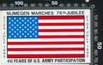 Sticker: Nijmeegse Vierdaagse - 46 Years of US Army Particip, Ophalen of Verzenden