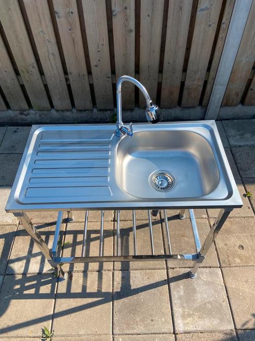 Nieuwe RVS (camping) - spoelblad - spoelbak - spoeltafel #2, Tuin en Terras, Buitenkeukens, Nieuw, Vrijstaand, Ophalen of Verzenden