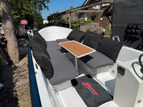 Prachtige 5 meter sloep met tent15pkt 4 takt en trailer., Watersport en Boten, Sloepen, Zo goed als nieuw, 10 tot 30 pk, 3 tot 6 meter