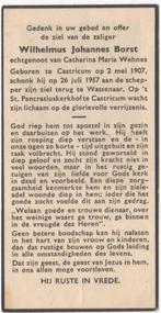 Wilhelmus J. Borst 1907 Castricum + 1957 Wassenaar, 50 jr, Verzamelen, Bidprentjes en Rouwkaarten, Verzenden