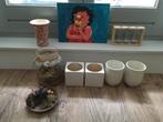Dikke dames schilderij + veel potten/vazen/schaal - NIEUW, Ophalen, Minder dan 50 cm, Nieuw, Schilderij