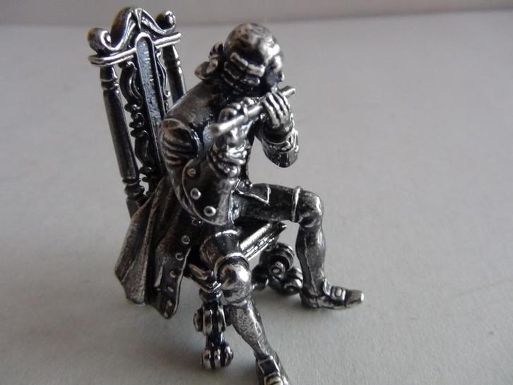 Miniatuur zilver BC14 muzikant dwarsflui zilveren miniaturen, Antiek en Kunst, Antiek | Goud en Zilver, Zilver, Verzenden
