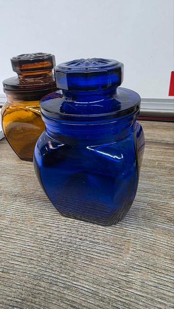 Vintage Potjes België Kobaltblauw & Amber, Jaren 60 beschikbaar voor biedingen