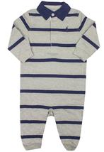Maat 68 / 9M 1-delig Ralph Lauren pakje grijs/navy *NIEUW*,b, Kinderen en Baby's, Babykleding | Maat 68, Nieuw, Ophalen of Verzenden