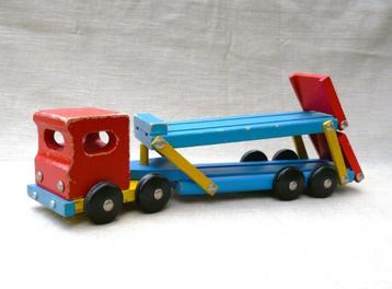 Heros germany truck autotransporter oplegger, hout, 33 cm. beschikbaar voor biedingen