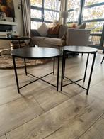Zwarte Bijzettafels - Zo Goed Als Nieuw!, Huis en Inrichting, Minder dan 45 cm, Minder dan 55 cm, Rond, Ophalen of Verzenden