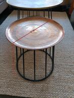 Salon tafels, metaal., Huis en Inrichting, Metaal of Aluminium, Rond, Ophalen of Verzenden, Zo goed als nieuw