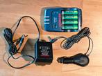 12x GP oplaadbare batterijen + UniRoss snellader (230V+Auto), Verzenden, Gebruikt, Oplaadbaar