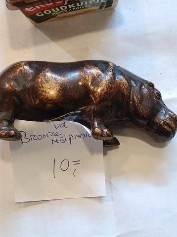 Bronzen Nijlpaard Beeld beschikbaar voor biedingen