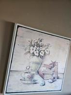 Vintage Schilderij Witte Bloemen, Ophalen of Verzenden