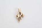 Gouden Panter Hanger met Diamant | 14 K, Overige voorstellingen, Ophalen of Verzenden, Zo goed als nieuw, Met edelsteen