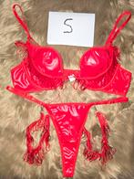 Lak lingerieset, Kleding | Dames, Verzenden, Zwart, BH