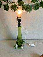 Val Saint Lambert Belgische Kristal Groene Tafellamp groot!, Ophalen of Verzenden, Gebruikt, Glas, Minder dan 50 cm