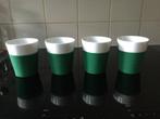 Bodum Bistro Canteen bekers met hardgroene kunststof grip, 4, Ophalen of Verzenden, Zo goed als nieuw, Overige stijlen, Kop(pen) en/of Schotel(s)