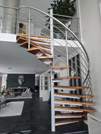 Design Draaitrap spiltrap hardhout/RVS met gelaagd glas, Doe-het-zelf en Verbouw, Ladders en Trappen, Ophalen, Nieuw, Trap, 2 tot 4 meter