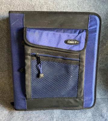 CASE-IT Blauwe school 3-ringband 30 cm x 7 cm x 35 cm beschikbaar voor biedingen
