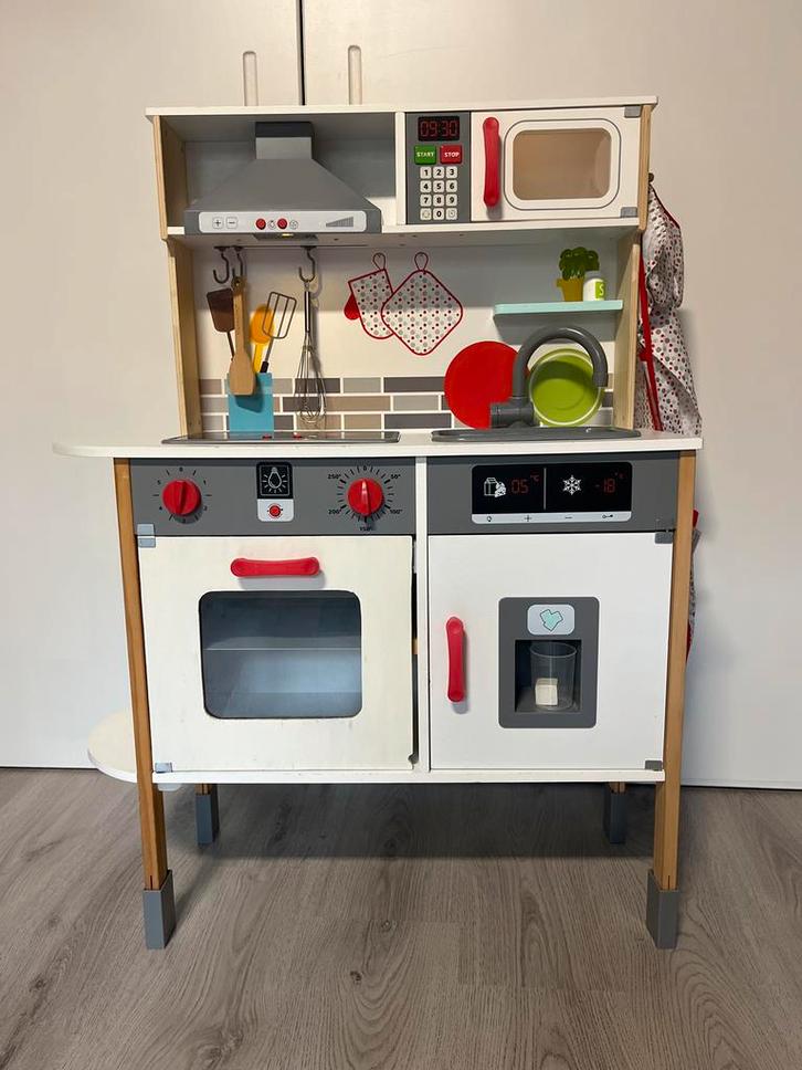 Speelgoedkeuken met accessoires, Kinderen en Baby's, Speelgoed | Speelkeukens, Zo goed als nieuw, Speelkeuken, Hout, Ophalen of Verzenden