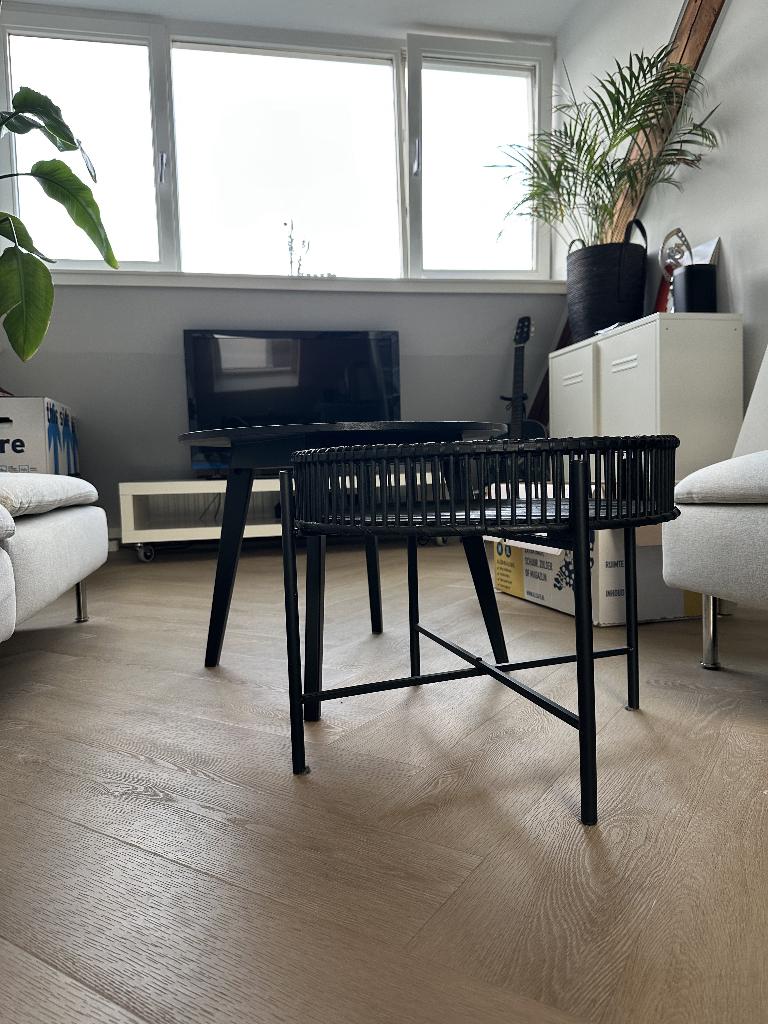 Set van 2 salontafels – zwart – met kleine beschadiging, Huis en Inrichting, Tafels | Salontafels, Ophalen, Gebruikt, 50 tot 100 cm