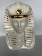 Groot wit goud beeld Farao / Tutanchamon Egypte. Porselein, Ophalen, Zo goed als nieuw, Mens