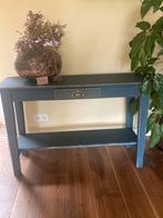 Blauw /groenige site table, Huis en Inrichting, Tafels | Sidetables, Gebruikt, 100 tot 150 cm, Ophalen of Verzenden, 25 tot 50 cm