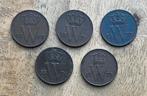 5 verschillende 1 cent Willem III, Postzegels en Munten, Munten | Nederland, Ophalen, Koning Willem III, 1 cent, Setje