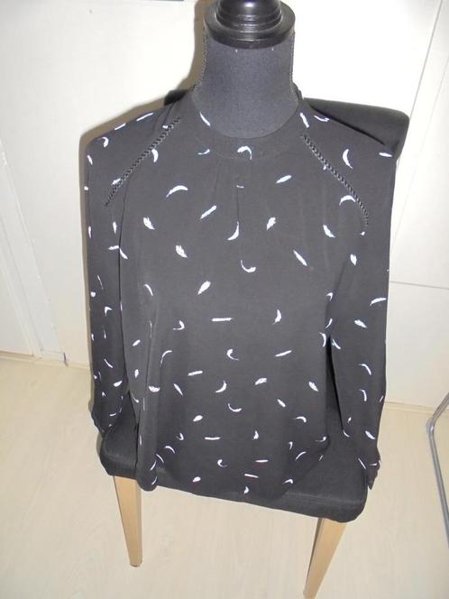 Zwarte tuniek verenprint ONLY maat 40, Kleding | Dames, Blouses en Tunieken, Zo goed als nieuw, Maat 38/40 (M), Zwart, Ophalen of Verzenden