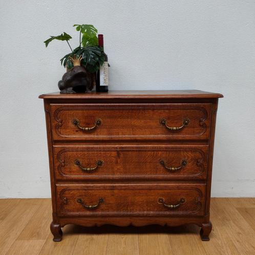 Vintage Queen Ann ladekastje, commode dressoir ladekast 511, Huis en Inrichting, Kasten | Ladekasten, Gebruikt, Eikenhout, 3 of 4 laden