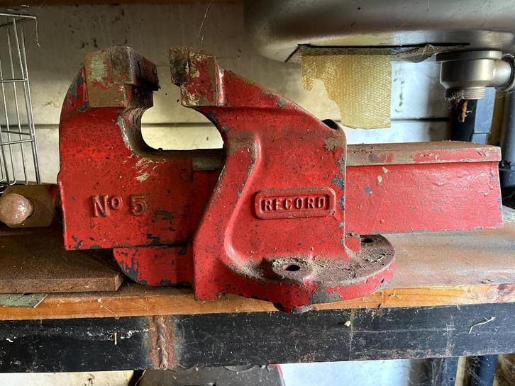 Bankschroef Record nr. 5, Doe-het-zelf en Verbouw, Werkbanken, Gebruikt, Minder dan 70 cm, Bankschroef, Ophalen