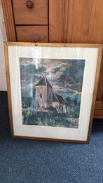 Aquarel van het kerkje in Oterdum - in goede staat!, Antiek en Kunst, Kunst | Schilderijen | Klassiek, Ophalen
