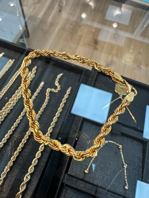 14k gouden rope armband, Sieraden, Tassen en Uiterlijk, Armbanden, Gebruikt, Ophalen of Verzenden