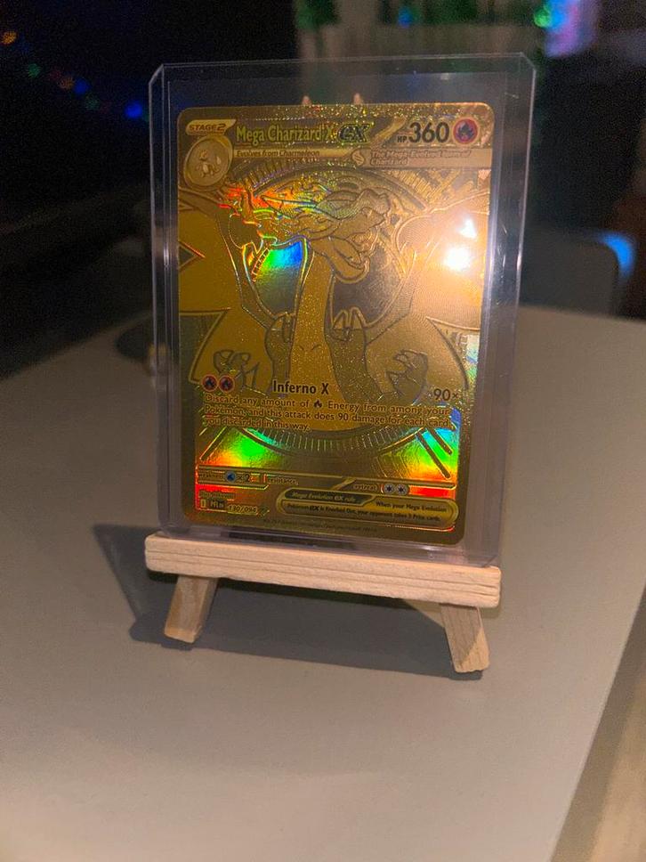 Gold Charizard EX - Phantasmal Flames, Hobby en Vrije tijd, Verzamelkaartspellen | Pokémon, Zo goed als nieuw, Losse kaart, Foil