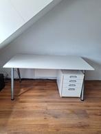 Bureau met verrijdbaar ladeblok, Huis en Inrichting, Bureaus, Ophalen, In hoogte verstelbaar, Gebruikt, Bureau