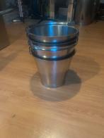 RVS Emmer 4 stuks, Huis en Inrichting, Emmers, Ophalen of Verzenden, Gebruikt, RVS, Met handgreep