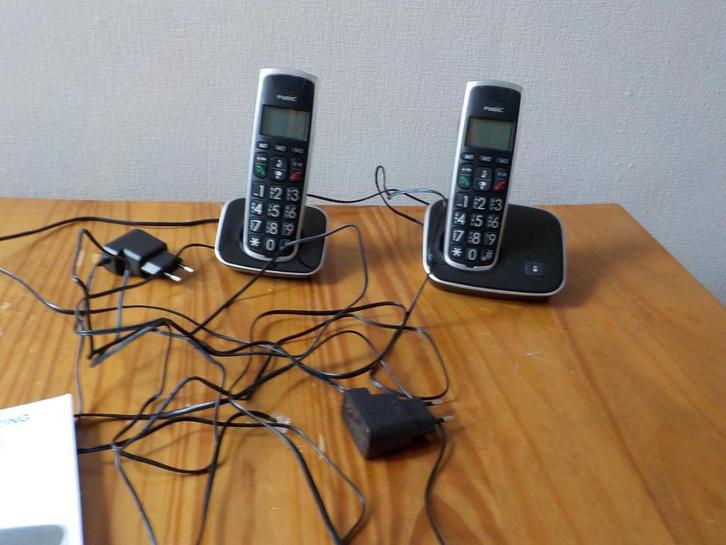 Fysic FX-6020 DECT duo telefoon twee handsets, Telecommunicatie, Vaste telefoons | Handsets en Draadloos, Zo goed als nieuw, 2 handsets