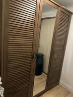 Grote houten kledingkast met spiegeldeur, Ophalen, Gebruikt, 200 cm of meer, Overige houtsoorten