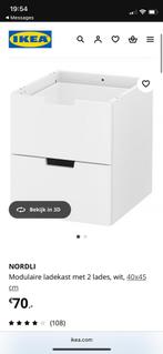 Gebruikte nordli modulaire kast 2 lades., Huis en Inrichting, Ophalen, Gebruikt, 25 tot 50 cm, Minder dan 100 cm