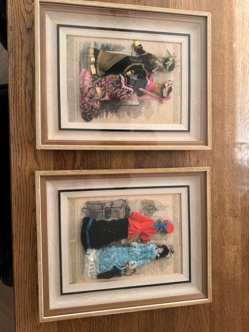 Twee antieke ingelijste modeprenten, Antiek en Kunst, Kunst | Schilderijen | Klassiek, Ophalen of Verzenden